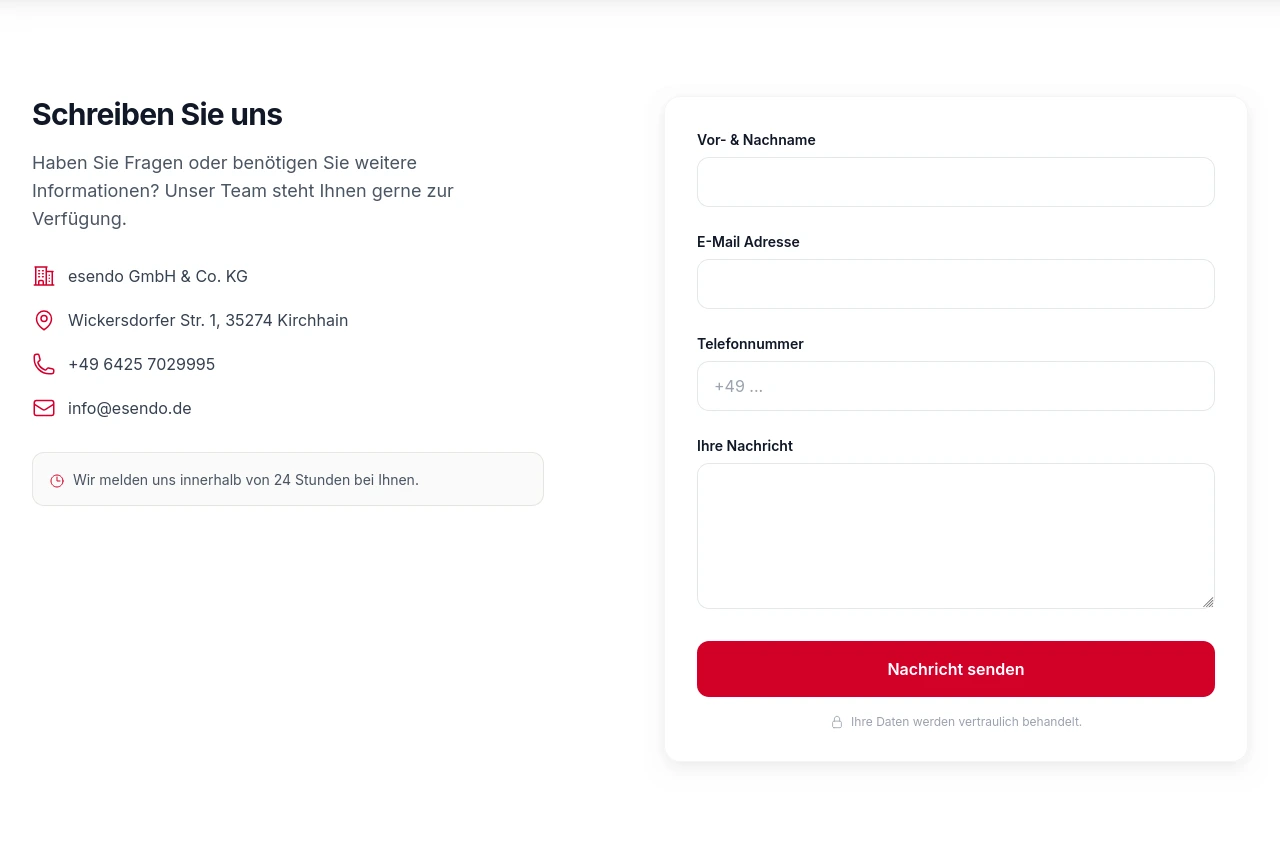 Esendo Kontaktformular
