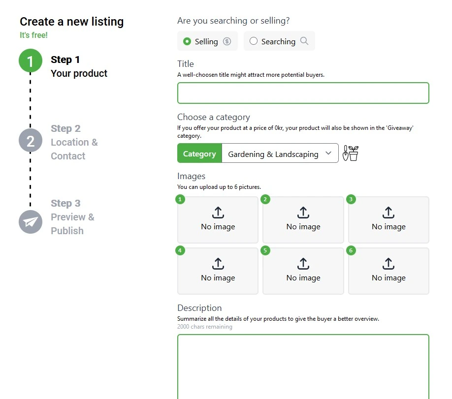 Hemio Screenshot Neues Angebot erstellen
